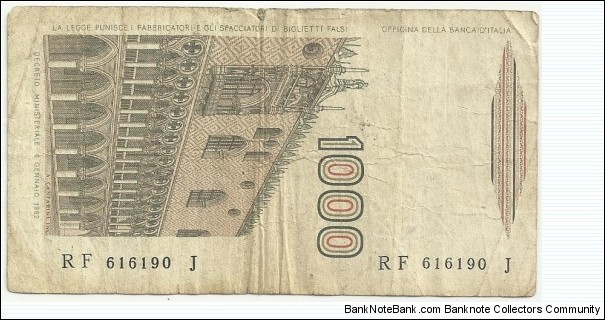 Banknote from Italy year 1982