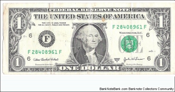 1 Dollar(Atlanta/ Georgia 2003) Banknote