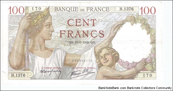 100 Francs(1939) Banknote