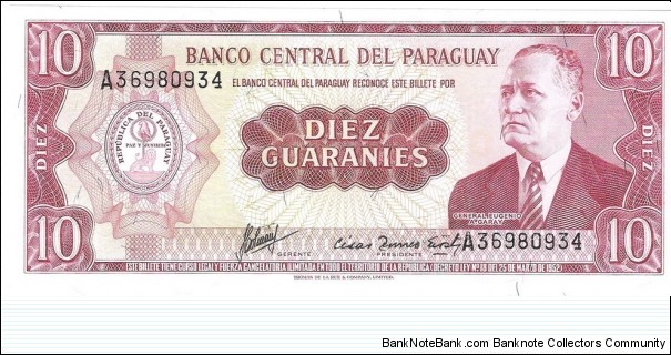 10 Guaranies(1963 issue) Banknote