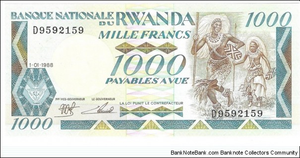 1000 Francs(1988) Banknote