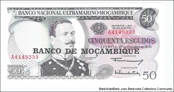 50 Escudos
(overprinted in 1976)  Banknote