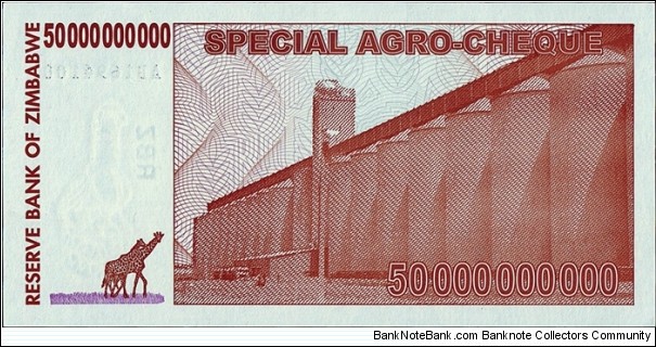 Banknote from Zimbabwe year 2008