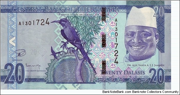 The Gambia N.D. (2015) 20 Dalasis. Banknote