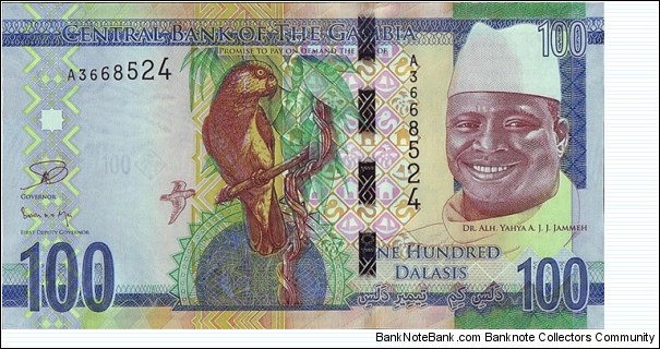 The Gambia N.D. (2015) 100 Dalasis. Banknote