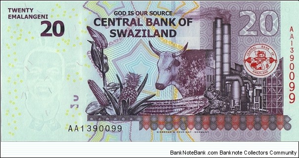 Banknote from Swaziland year 2010