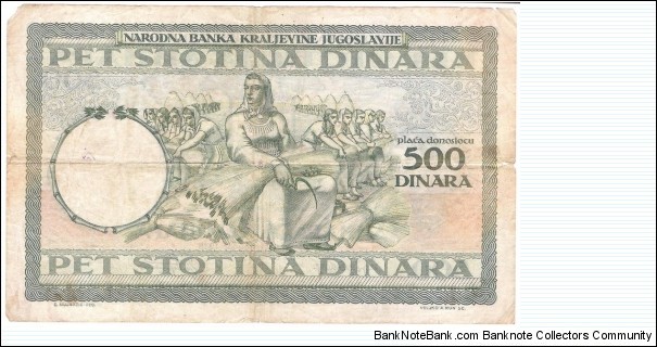 Banknote from Yugoslavia year 1935