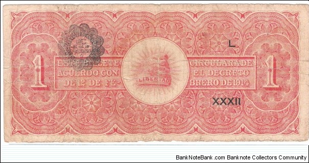 Banknote from Mexico year 1914