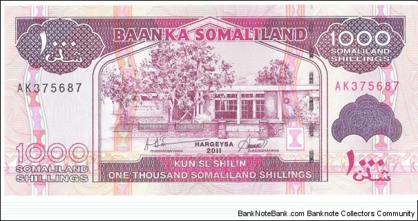 1000 Shillings
(Republic of Somaliland 2011)  Banknote