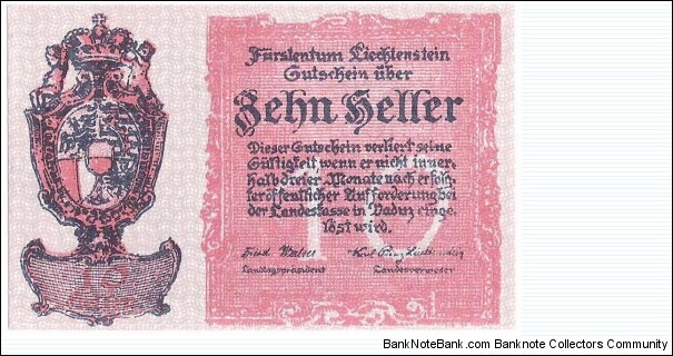 10 Heller Banknote