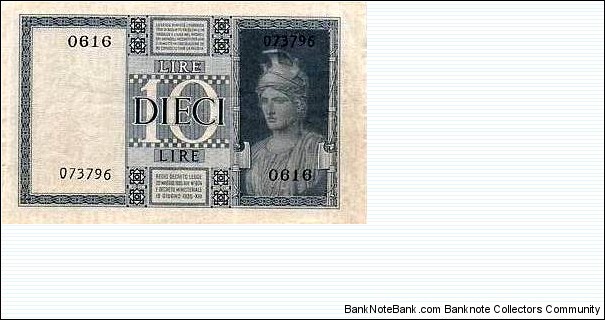 Banknote from Italy year 1939