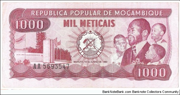 1000 Meticais(1980) Banknote