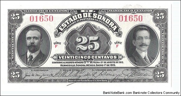 25 Centavos(1915) Banknote