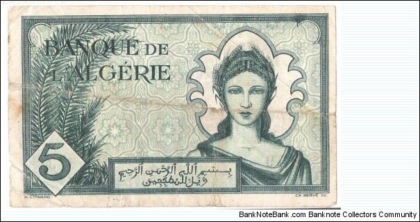 Banknote from Algeria year 1942