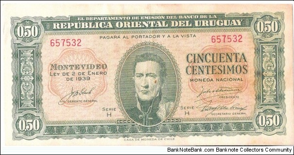 50 Centesimos(1939) Banknote