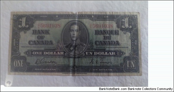 Bank of Canada 1 Dollar Banknote