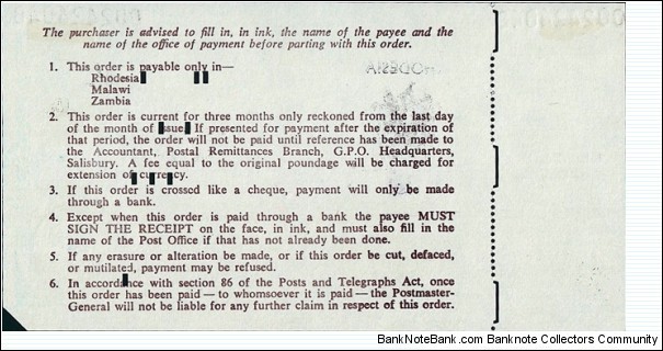 Banknote from Rhodesia year 1970