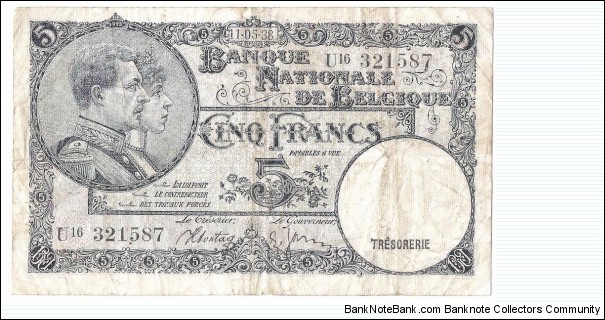 5 Francs(1938) Banknote