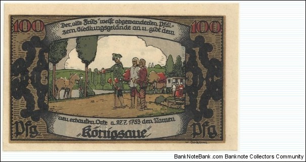 Germany Notgeld-Königs-Aue 100 pfennig ND(1917-1923) Banknote