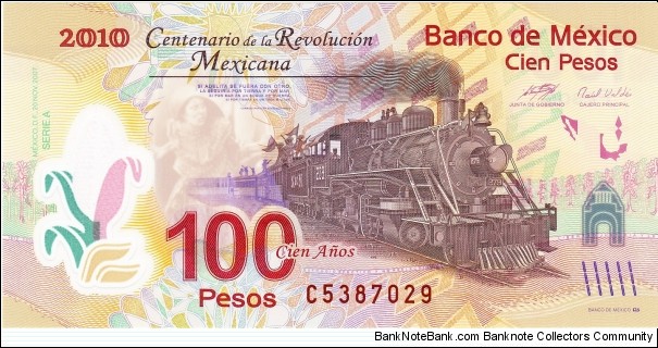 100 pesos (Centennial of the Mexican Revolution) Banknote