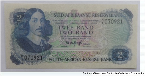 2 Rand
T.W de Jongh 2nd Issue Banknote