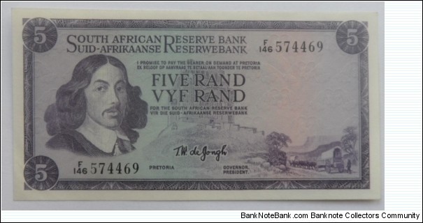 5 Rand
T.W. de Jongh 1st Issue Banknote