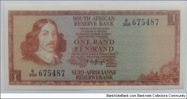 1 Rand
T.W. de Jongh 3rd Issue Banknote