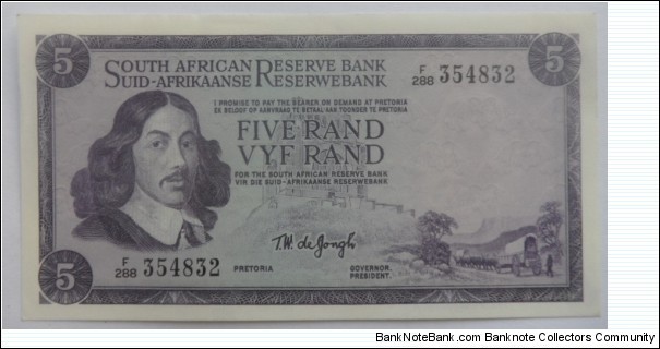 5 Rand
T.W. de Jongh 3rd Issue Banknote