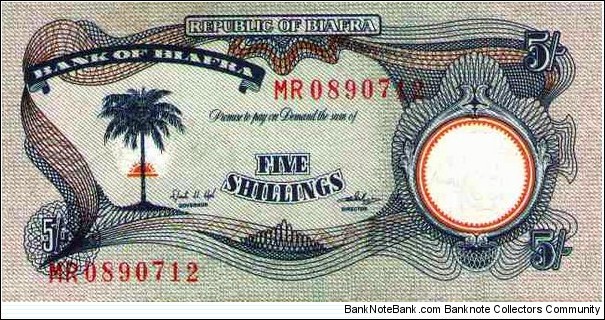 Banknote from Biafra year 1969