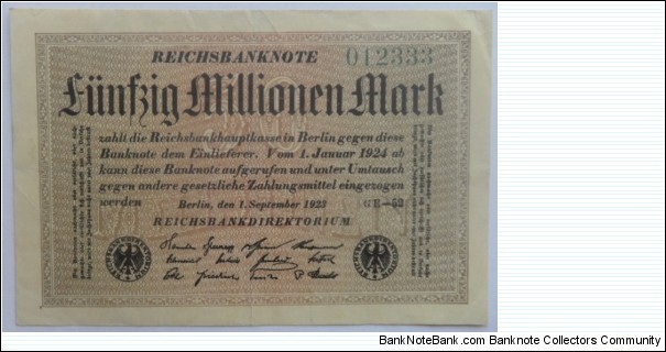 50 Million Mark Banknote