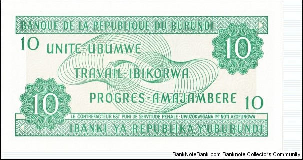 Banknote from Burundi year 2001