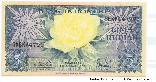 IndonesiaBN 5 Rupiah 1959 Banknote