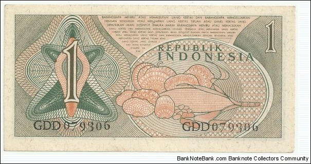 Banknote from Indonesia year 1961