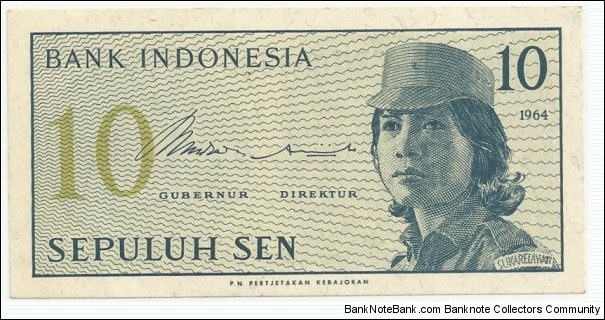 IndonesiaBN 10 Sen 1964 Banknote