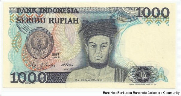 IndonesiaBN 1000 Rupiah 1987 Banknote