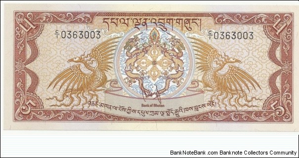 BhutanBN 5 Ngultrum 1981(15,07cm) Banknote