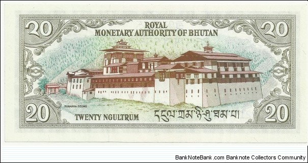 Banknote from Bhutan year 1986