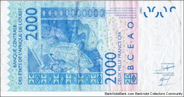 Banknote from West African States year 2003