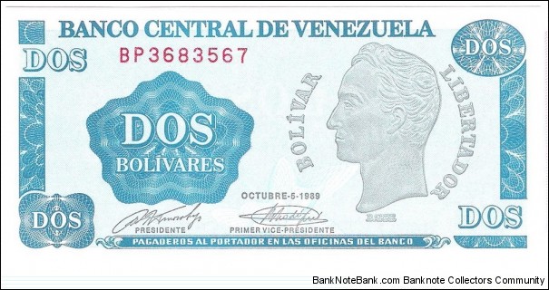 2 Bolivares Banknote