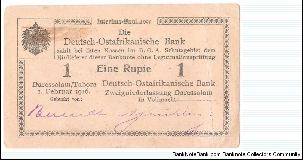 1 Rupie(German East Africa 1916) Banknote