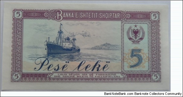 Banknote from Albania year 1976