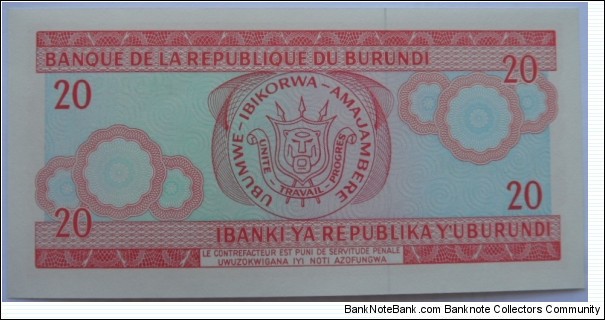 Banknote from Burundi year 2007