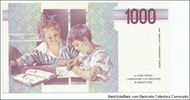 Banknote from Italy year 1990