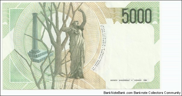 Banknote from Italy year 1985