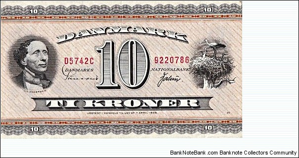 Danmarks Nationalbank 10 Kroner Banknote