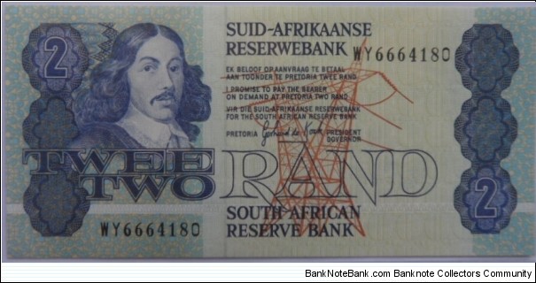 Two Rand Replacement note - De Kock Banknote