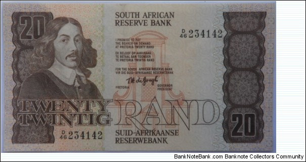 Twenty Rand - De Jongh Banknote