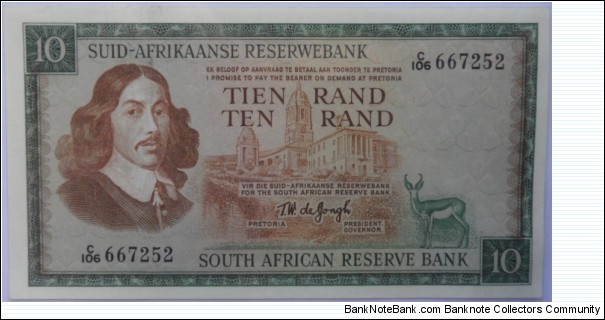 Ten Rand - De Jongh Banknote