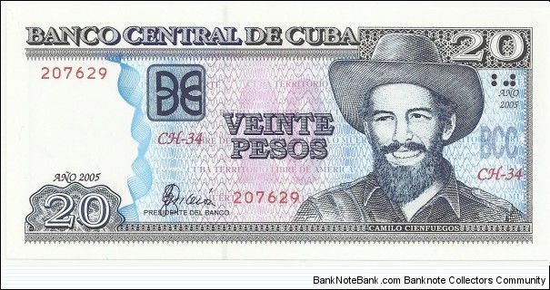 Cuba 20 Pesos 2005 Banknote