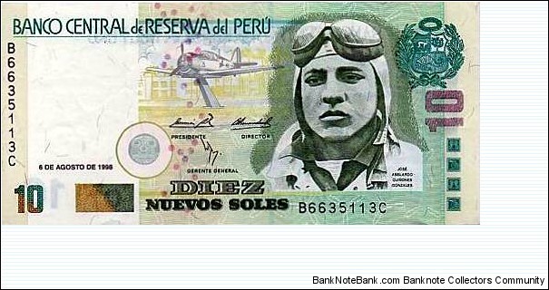Banco Central de Reserva del Peru 10 Nuevos Soles Banknote